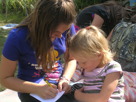 17 Rebeca with one of our younger visitors